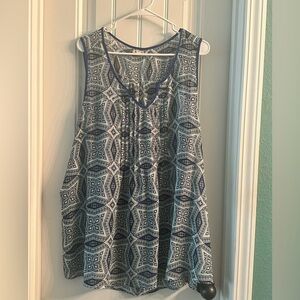 Plus Sleeveless Sheer Blouse